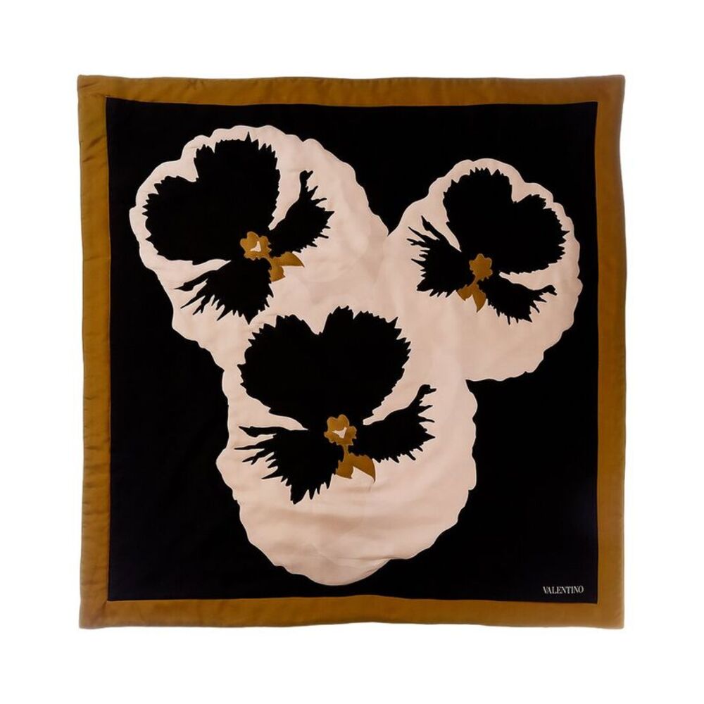 Valentino Padded Silk Scarf, Black